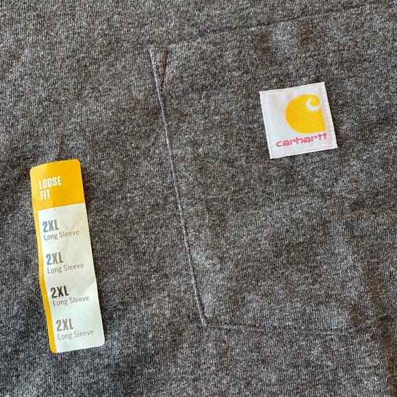 Carhartt Loose Fit Heavyweight Pocket T-Shirt Men's 2XL Carbon Heather K126 NWT - Picture 4 of 7
